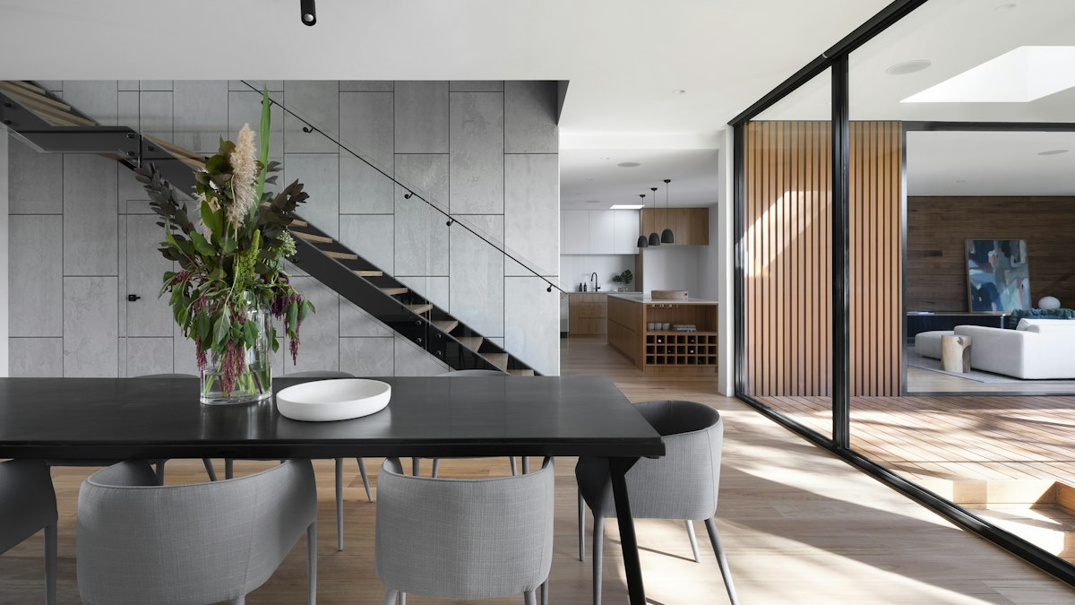 Finished home interior used to compare the likely resale condition of a flip